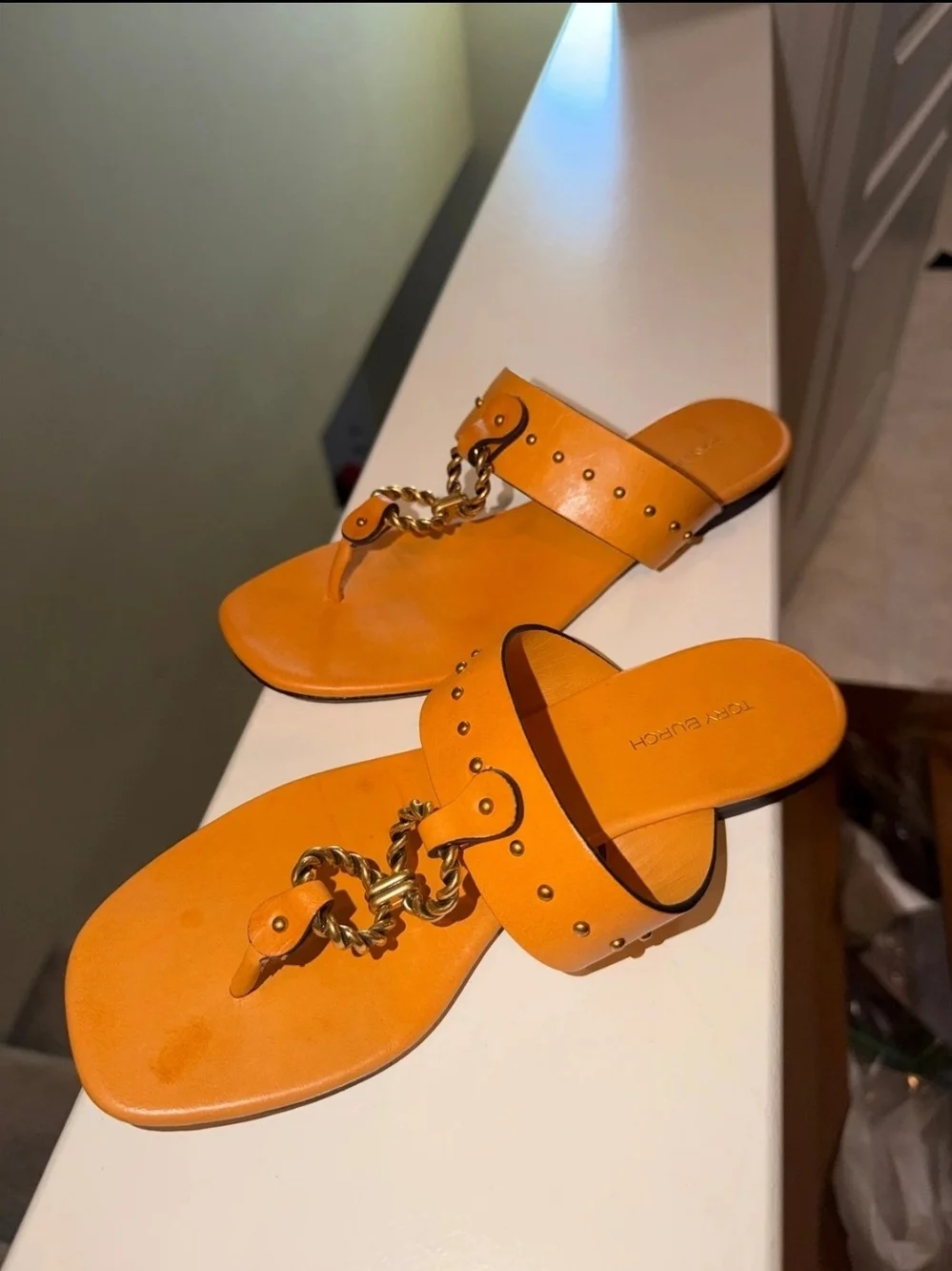 Tory Burch Vintage Plaque Sandals in the bright 